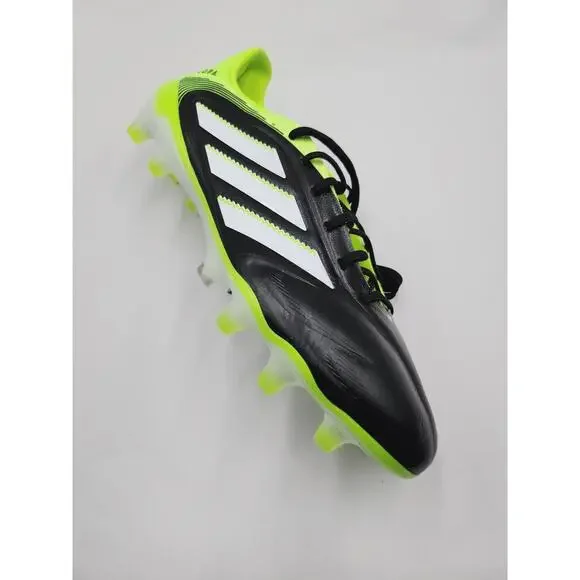Size 10 Mens Adidas Copa Pure III Elite FG Core Black Green Soccer Cleats JH6304 - Picture 2 of 6